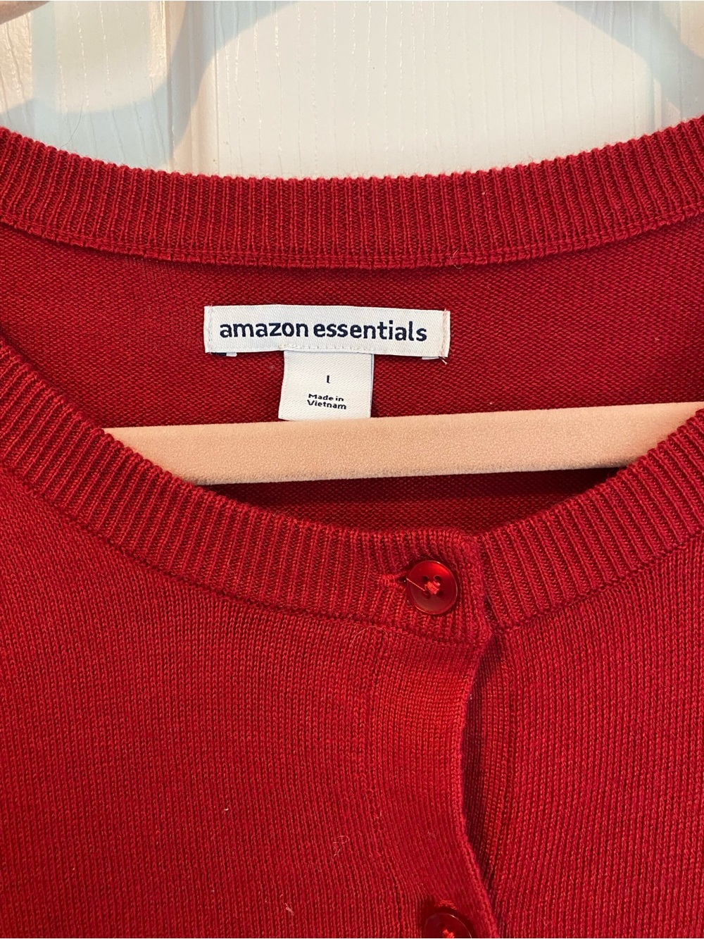 Amazon Essentials Women's Red Button-Front Cardigan - Picture 4 of 4